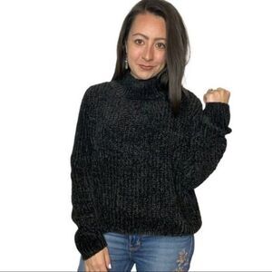 JUST Female Chenille Black Sweater womens size Sma
